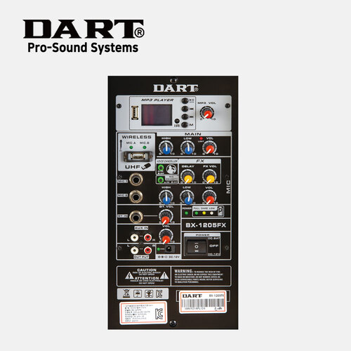 DART BX-1205FX 올인원 포터블 스피커 12인치 충전형 블루투스 무선마이크 1포함