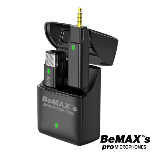 비맥스 BePRO-01 초경량 무선 핀마이크 충전형 케이스 1채널 촬영용 라이브용