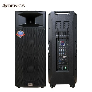 데닉스 DY-2000W 15인치 더블우퍼 전기식 포터블 앰프 스피커 1000W 무선마이크2개